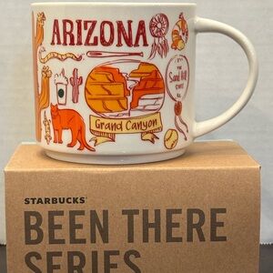 Starbucks Grand Canyon Mug - White with Orange and Yellow Artwork